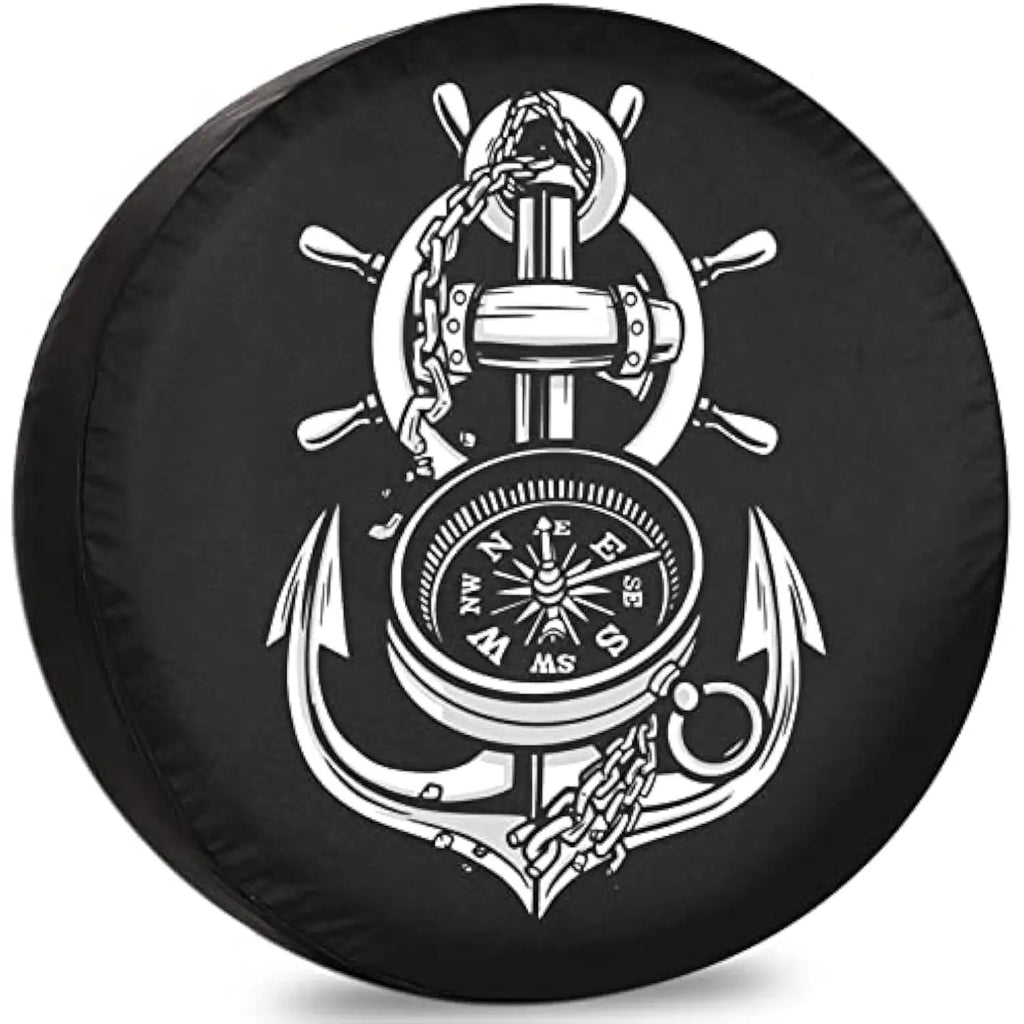 Nautical Spare Tire Cover – UV & Weatherproof Polyester | RV Truck Spare Tire Cover HIP Acquiesce 17 in
