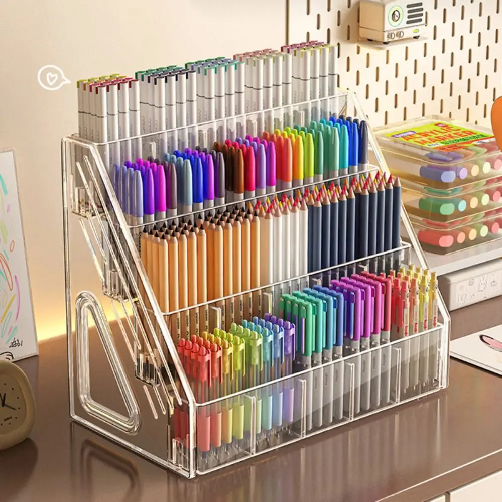 Clear Acrylic Pen Holder – 3/4/5 Layer Desktop Organizer Desktop Pen Organizer HIP