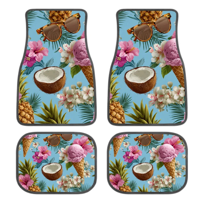 Tropical Car Floor Mats Set of 4 – Non-Slip Universal Fit Car Floor Mats HIP 1 One Size