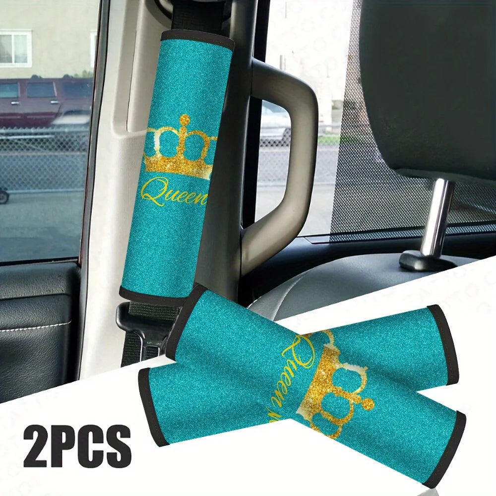 Queen Crown Turquoise Glitter Seat Belt Cover | Car Accessory Seat Belt Cover HIP