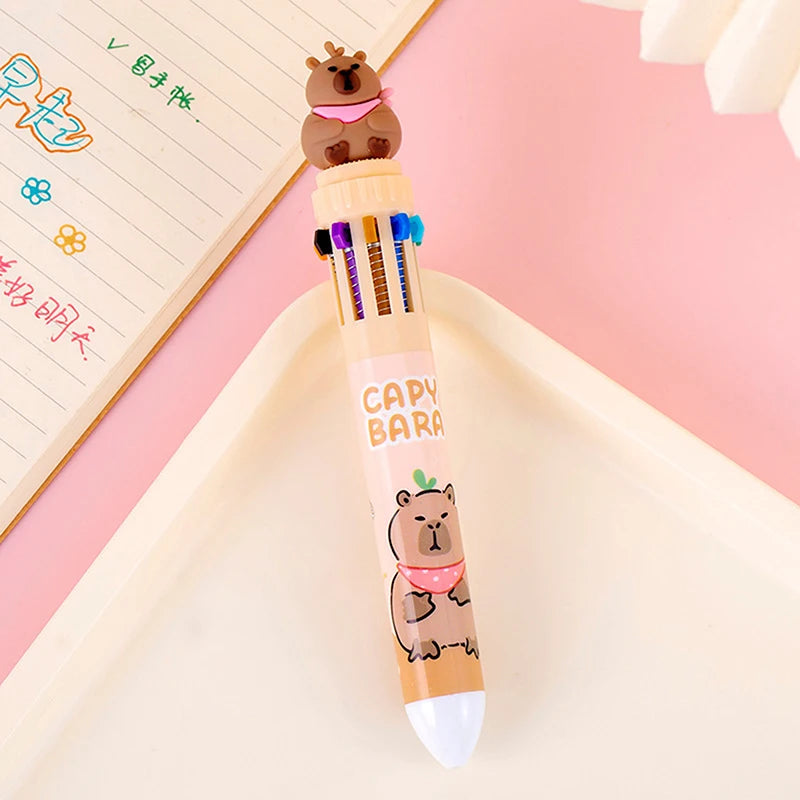28-Color Multicolor Ballpoint Pen – 0.8mm Press Grip Writing Pen Multicolor Ballpoint Pen HIP A3