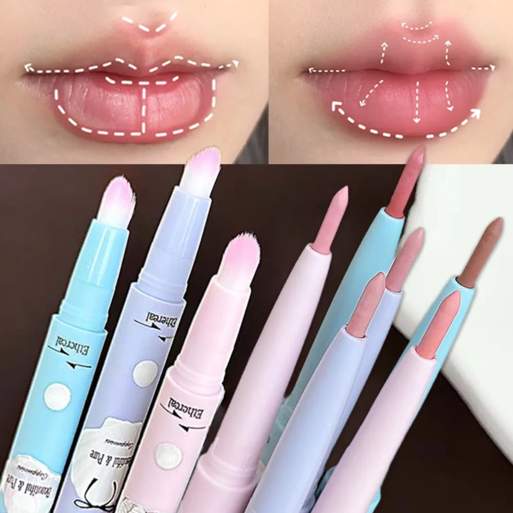 Double Head Rose Pink Lip Liner Matte Long Lasting Natural Lipliner Pencil Nude Brown Lip Liner Lipstick Lips Contour Makeup HIP