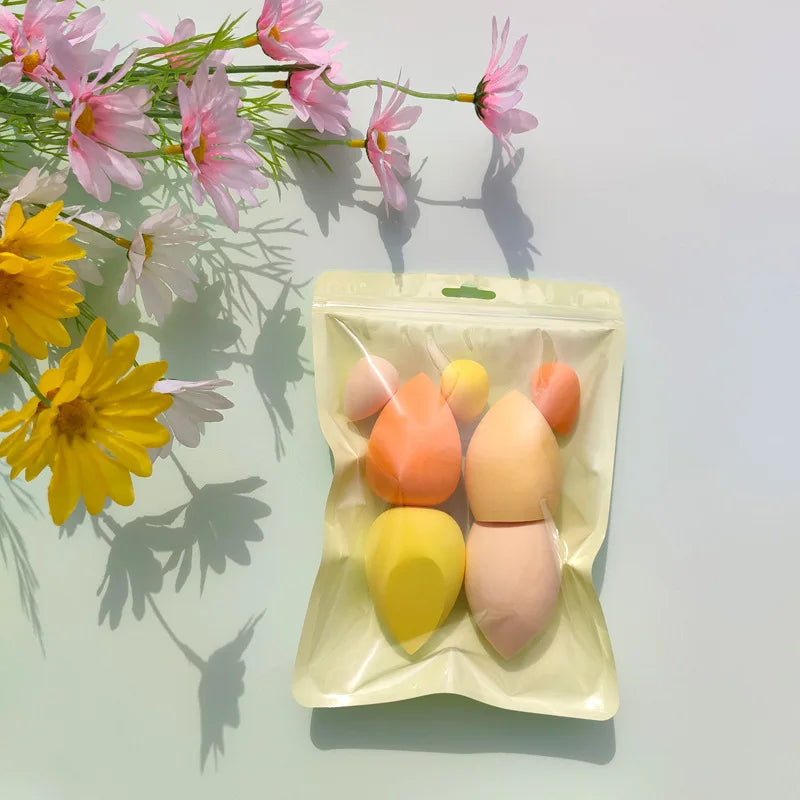 7/12Pcs Cosmetic Puff Makeup Sponge Beauty Egg Foundation Sponges Powder Puff Women Make Up Accessories Beauty Tools HIP 7pcs yellow