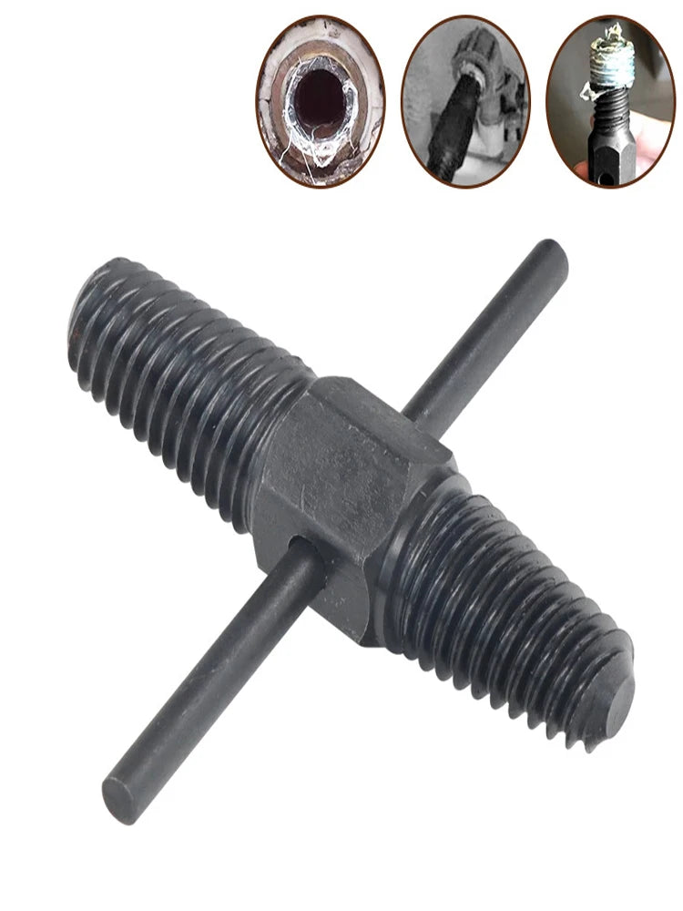 Double Head Screw Extractor & Bolt Remover Set | Thread Repair Screw Extractor Set HIP black