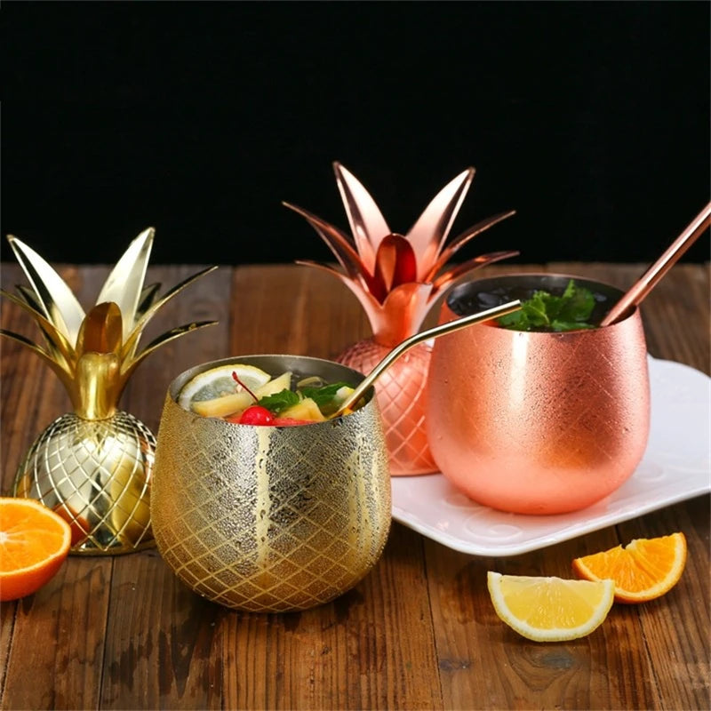 Pineapple Moscow Mule Stainless Steel Mug 400–900ml Cocktail Tumbler Mug HIP