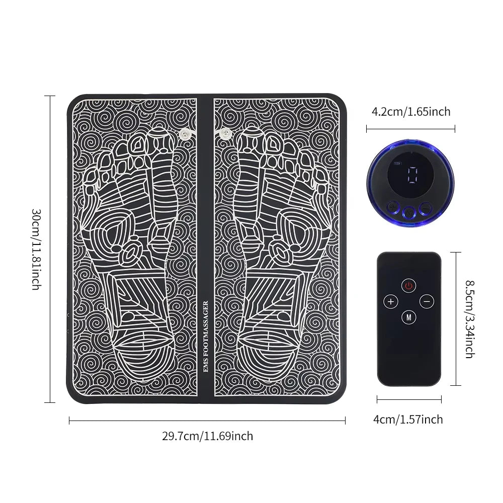 CAMMUO EMS Foot Massage Pad – 8 Modes, Portable & Foldable EMS Foot Massager HIP