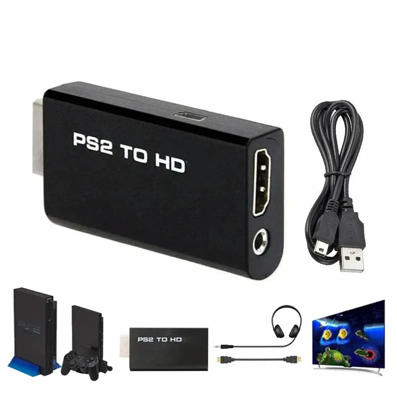 PS2 to HDMI Converter Adapter – 480i/480p/576i, Audio & Video HDMI Converter Adapter HIP