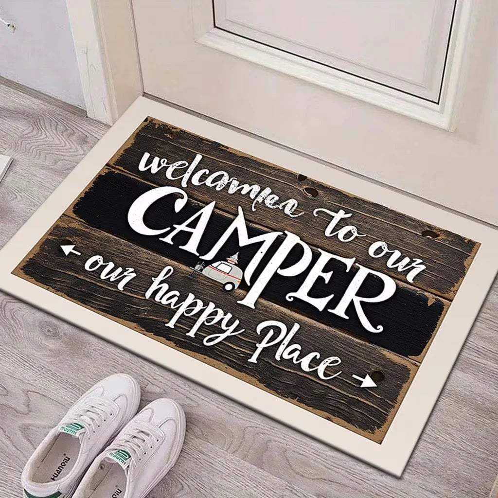 Camper Welcome Mat – Non-Slip Washable Entryway Rug Entryway Floor Mat HIP 1 50x80cm-Felt