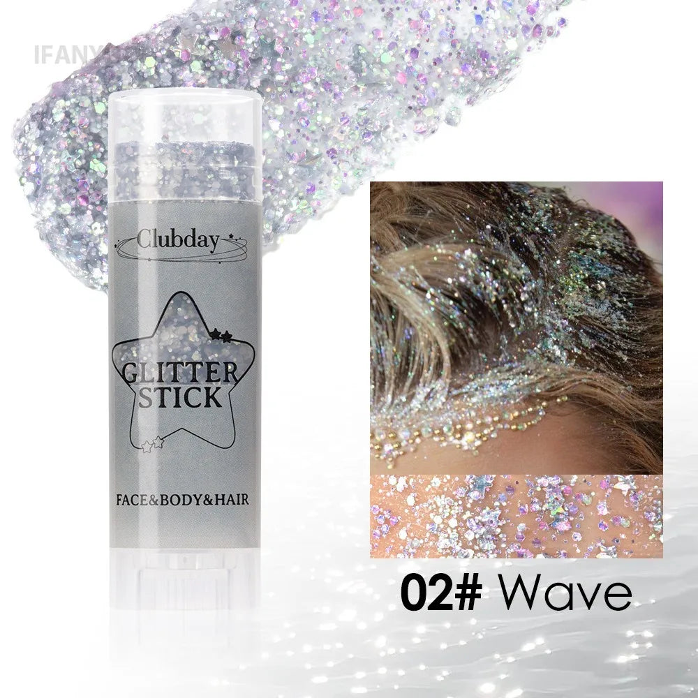 Sparkling Sequins Glitter Gel Stick Highgloss Shine White Pearl Pink Eyeshadow Glitter Face Body Painting Brighten Stage Makeup HIP