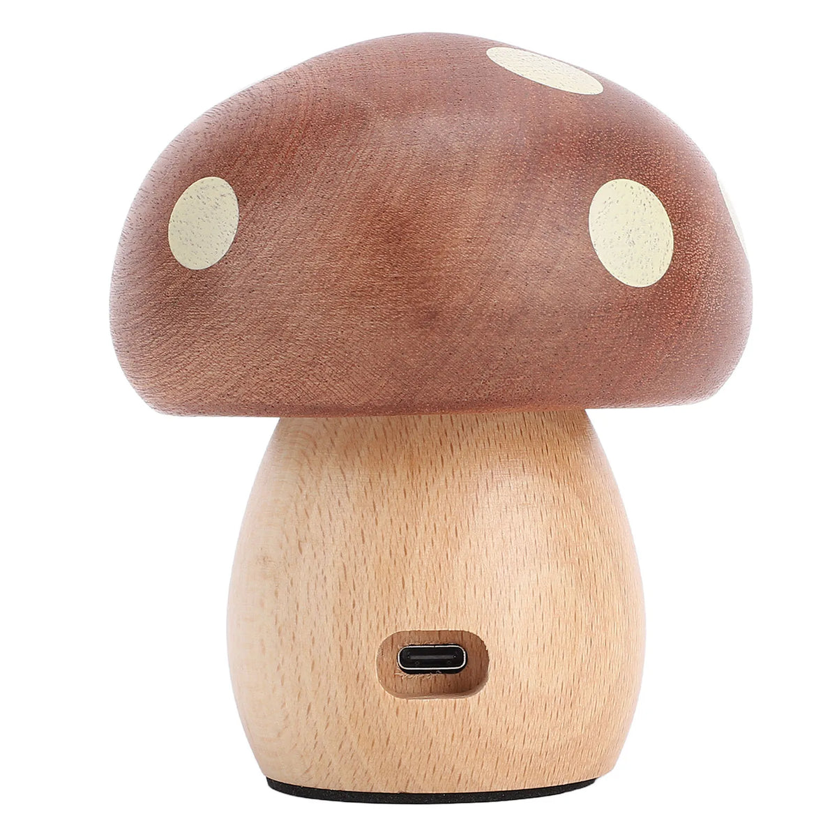 Bedside Lamp Warm Light Ebony Wood LED Table Lamp USB Rechargeable Stepless Dimming Mushroom Shaped for Dining Room HIP