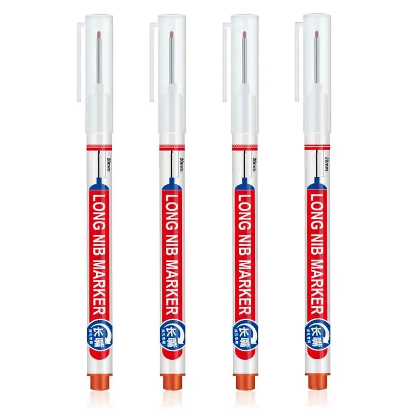 4-Pack Deep Hole Oil Marker Pens – Waterproof, 5 Colors Deep Hole Marker Pen HIP Red 4Pcs