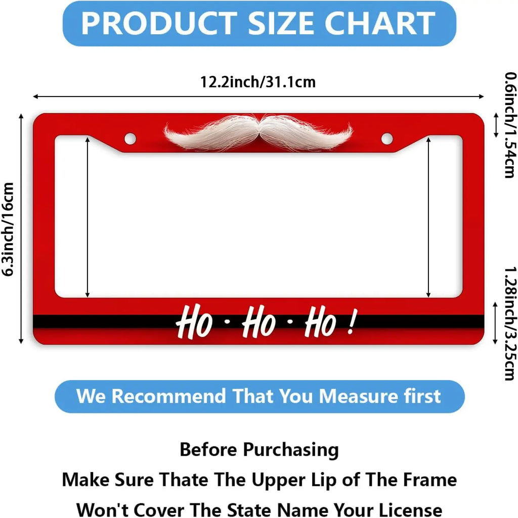 Christmas Santa Beard License Plate Frame – Stainless Steel License Plate Frame HIP