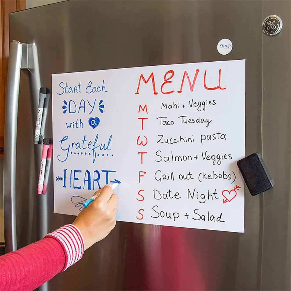 A3 Magnetic Whiteboard Fridge Magnets Dry Wipe White Board Marker Writing Record Message Board Remind Memo Pad Kid Gift Kitchen HIP
