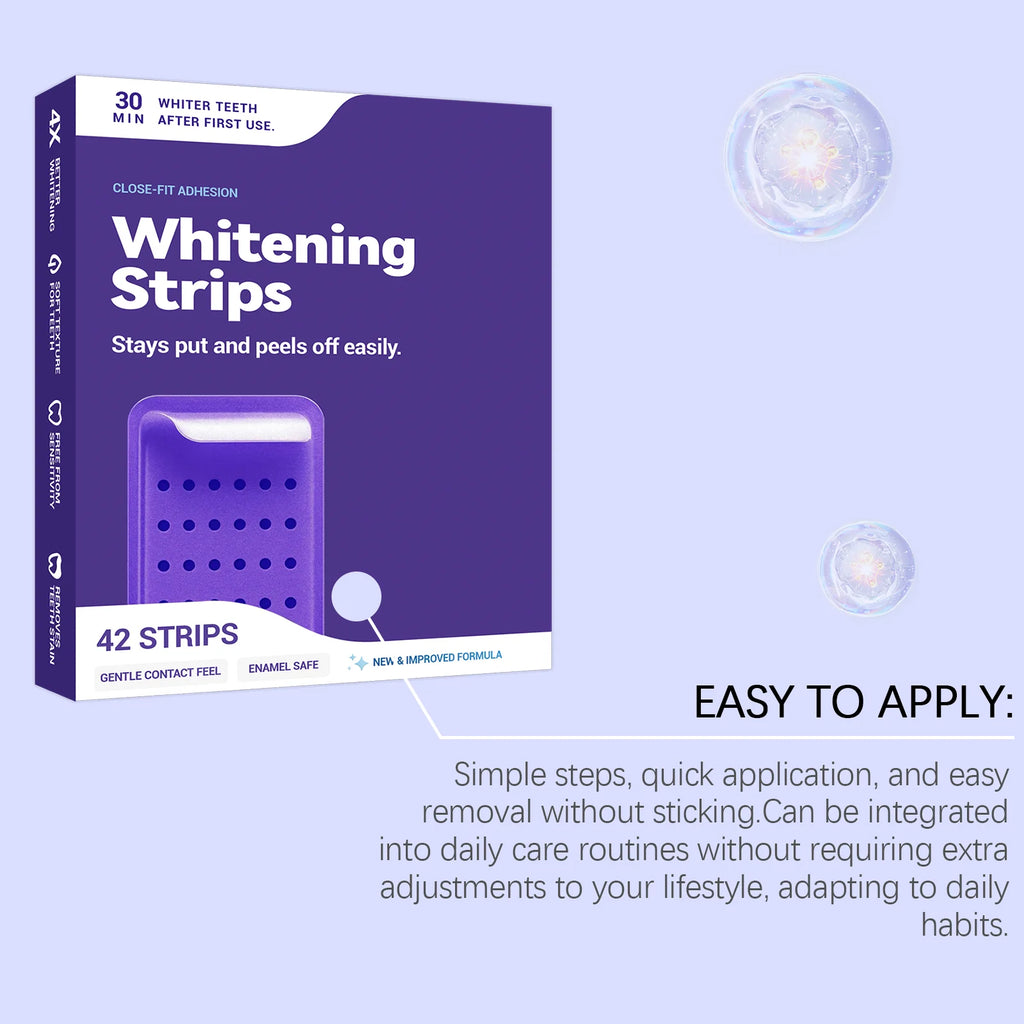 Purple Color-Correcting Teeth Brightening Strips – 42 Pack Teeth Whitening Strips HIP