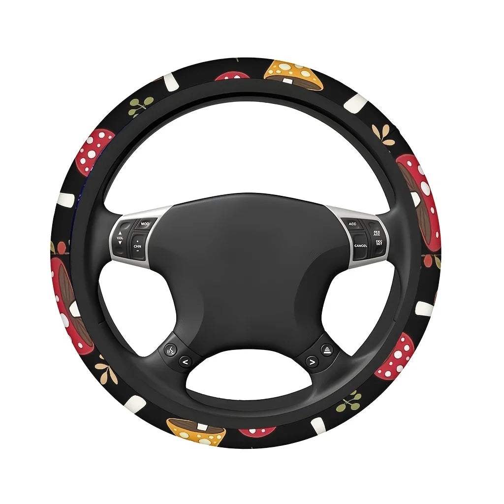 Forest Mushroom Steering Wheel Cover – Soft & Breathable Steering Wheel Cover HIP