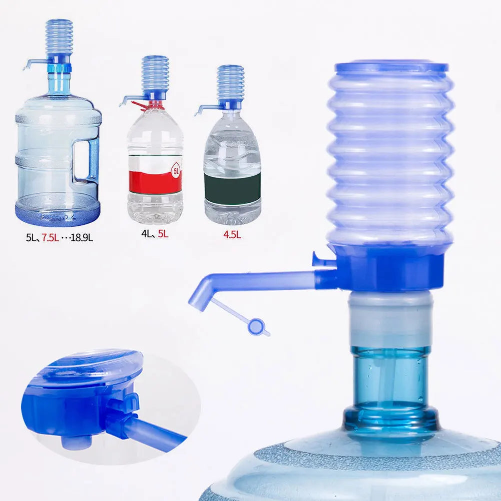 Portable Bottled Drinking Water Hand Press Removable Tube Innovative Vacuum Action Manual Pump Dispenser Juice Dispenser HIP Default Title