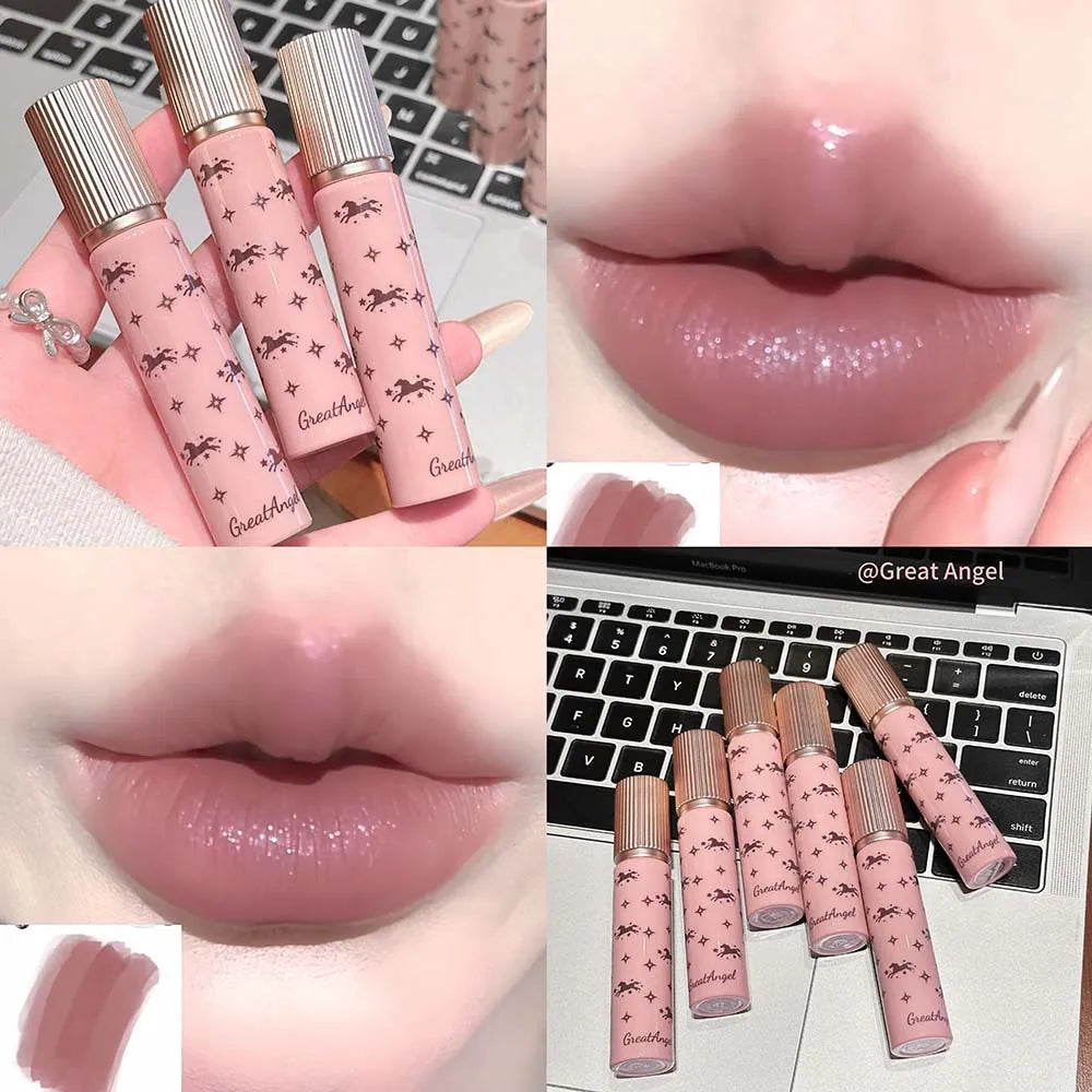 Silky Velvet Matte Lip Glaze Non-Stick Cup Smooth Lilac Gray Liquid Lipstick Highly Pigmented Transfer-Proof Lip Cream Makeup HIP