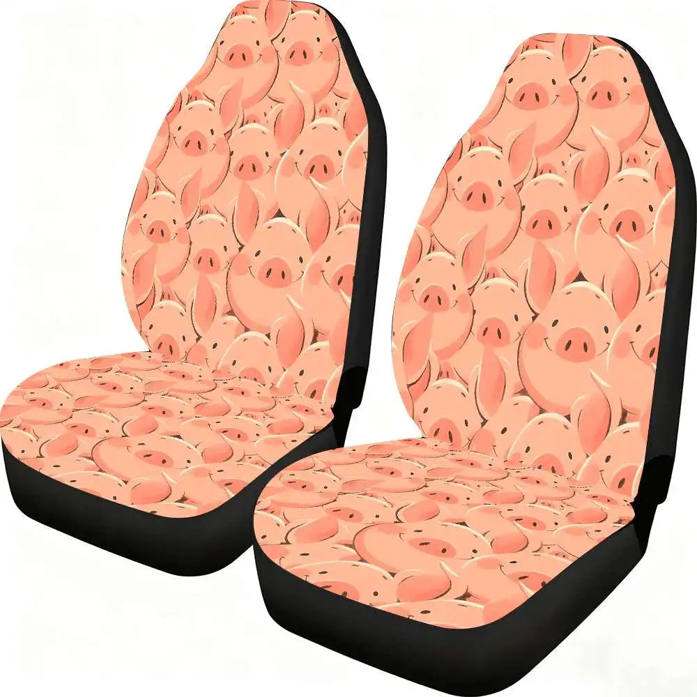 2-Pack Smiling Pig Car Seat Covers – High Back, All Seasons Car Seat Covers HIP