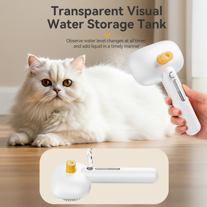 ROJECO Pet Steam Comb Electric Spray Brushes For Dog Cat Hair Removal Combs Pet Hair Grooming Tool Hair Remover Water Mist Brush HIP