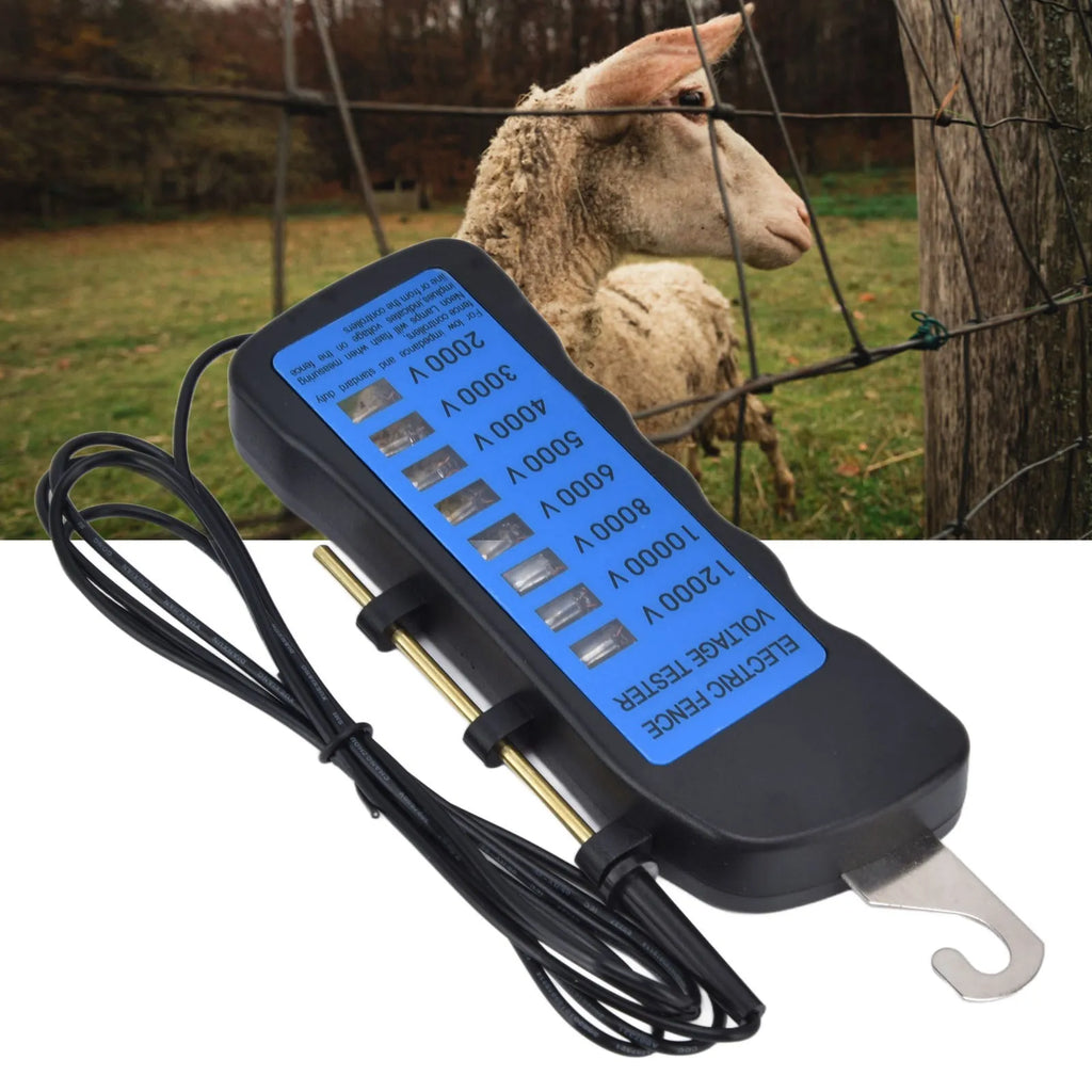 12KV Neon Fence Voltage Tester 2000 to 12000V 8 Neon Indicator Lights Waterproof Fence Tester for Farms HIP