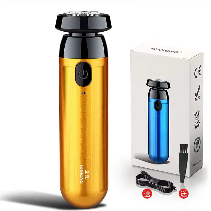 Mini Rechargeable Electric Shaver for Men – Portable & Fast Electric Shaver HIP C587-gold