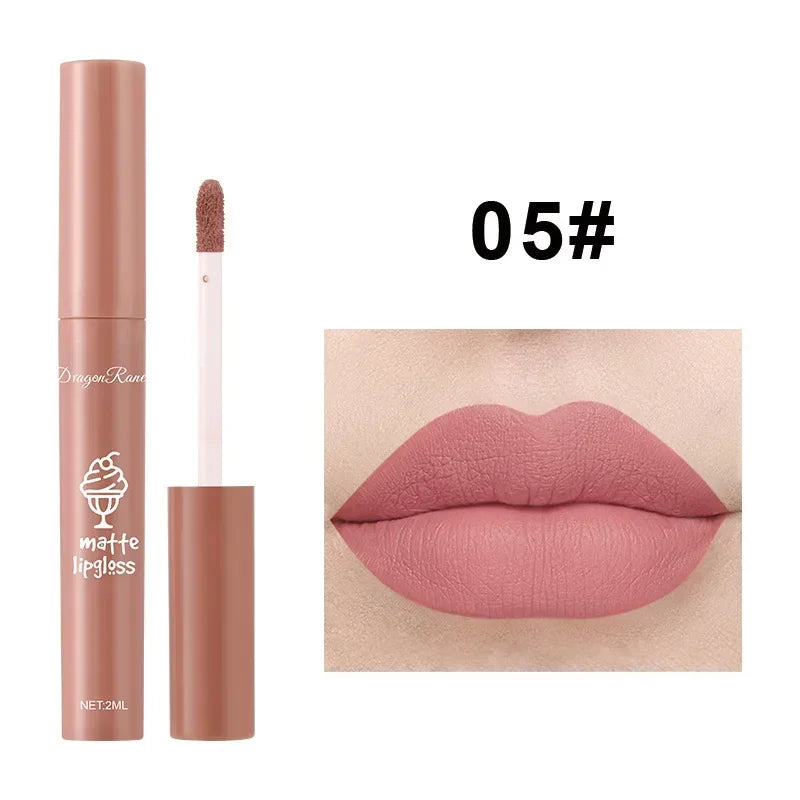 6PC/Set Matte Velvet Lip Gloss Waterproof Long-lasting Liquid Lipstick Cosmetic Beauty Keep 24 Hours Non-stick Cup Makeup Gift HIP 05