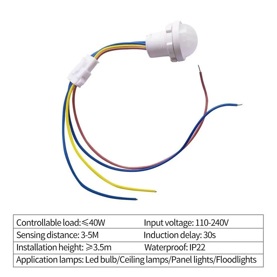 Mini PIR Motion Sensor Switch – Auto Infrared Night Light Motion Sensor Switch HIP