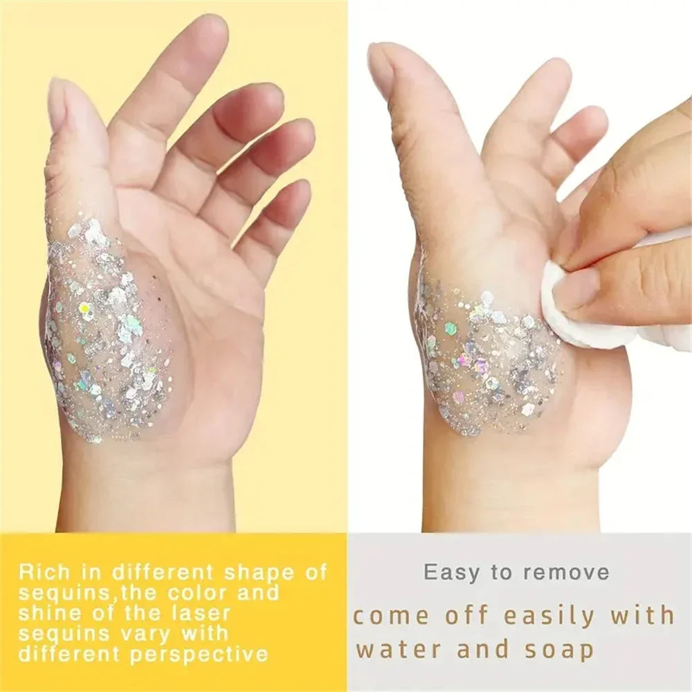 Mermaid Sequin Body Glitter Gel – Festival & Party Shimmer Body Glitter Gel HIP