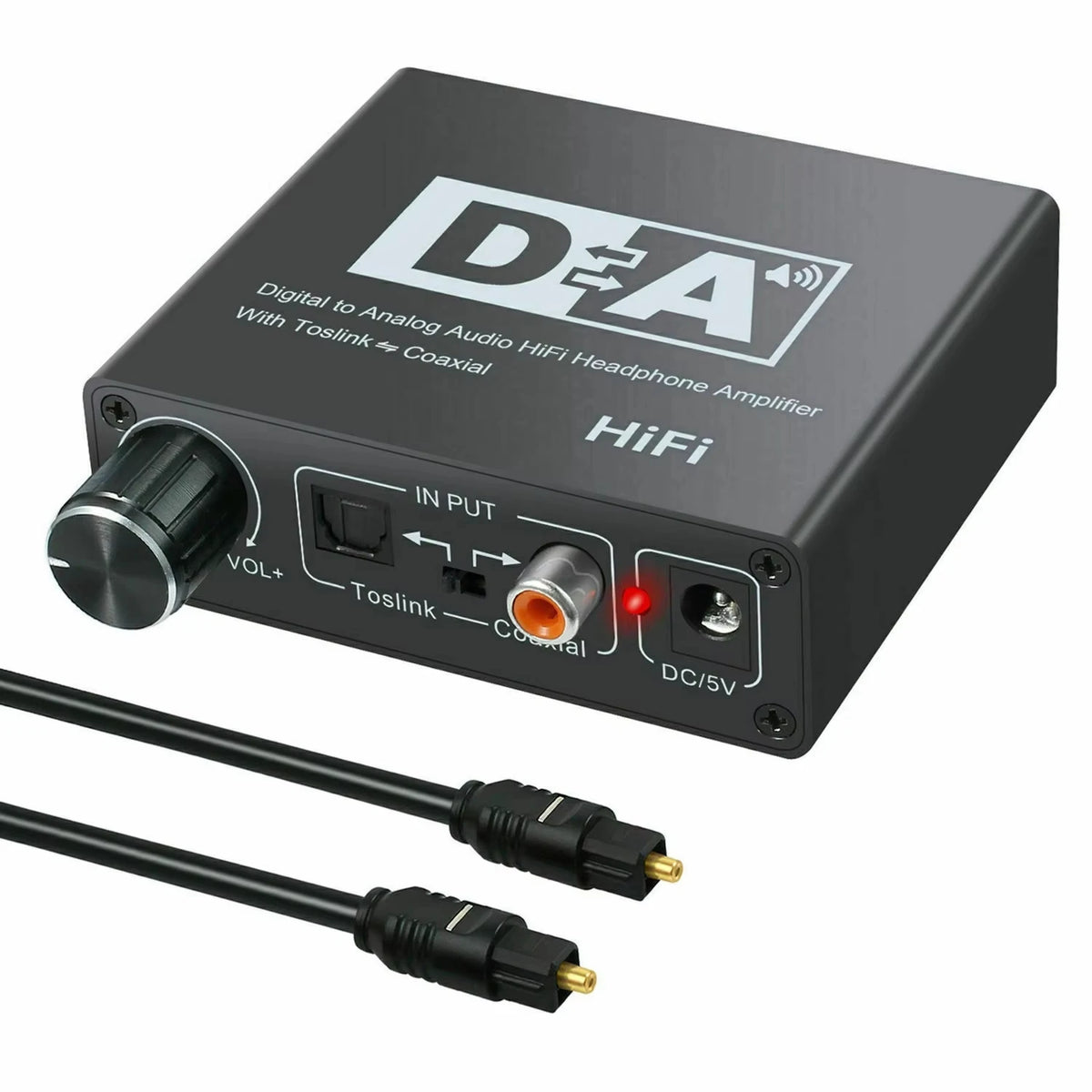 HiFi DAC Amp Digital To Analog Audio Converter RCA 3.5mm Jack Headphone Amplifier with Toslink Optical Coaxial Input Output HIP