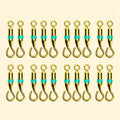 20-Pack Titanium Alloy Open Swivel Fishing Rings with Rubber O-Rings Fishing Swivel Rings HIP Gold-L