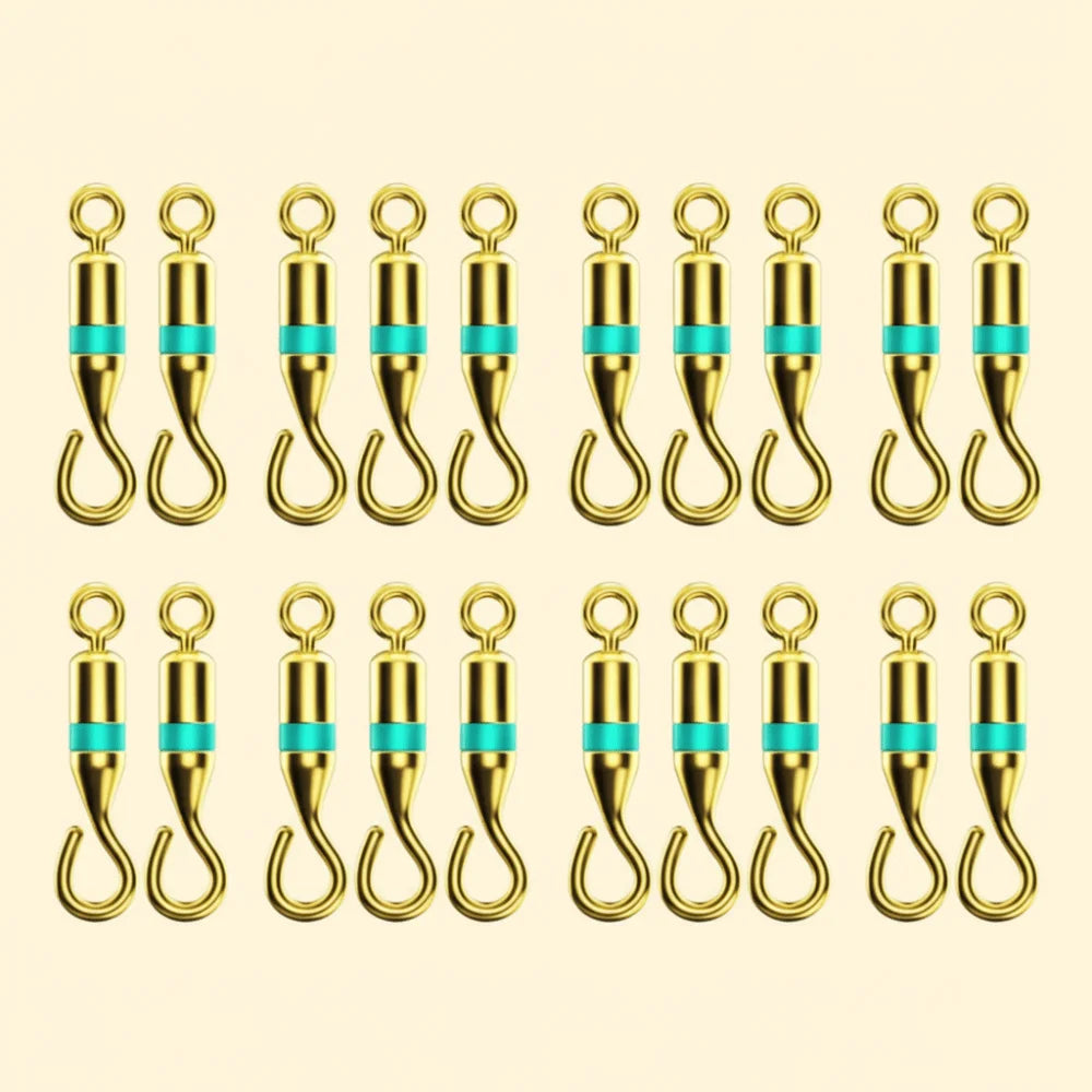 20-Pack Titanium Alloy Open Swivel Fishing Rings with Rubber O-Rings Fishing Swivel Rings HIP Gold-L