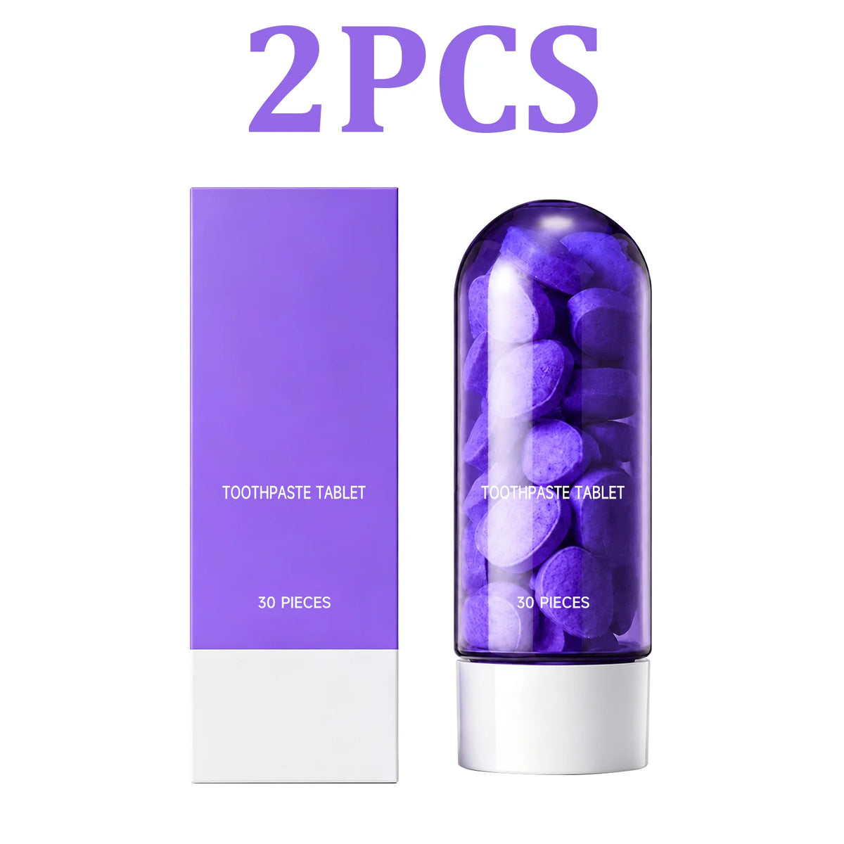 Purple Mint Toothpaste Tablets – Brightening & Fresh Breath Toothpaste Tablets HIP 2PCS