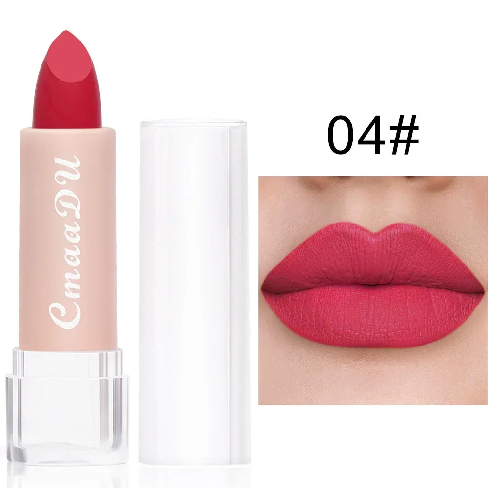 15 Colors Lipstick Waterproof Long Lasting Matte Velvet Mental Beauty Lip Gloss Nude Glitter Lip Gloss Beauty Red Lip Tint New HIP 04