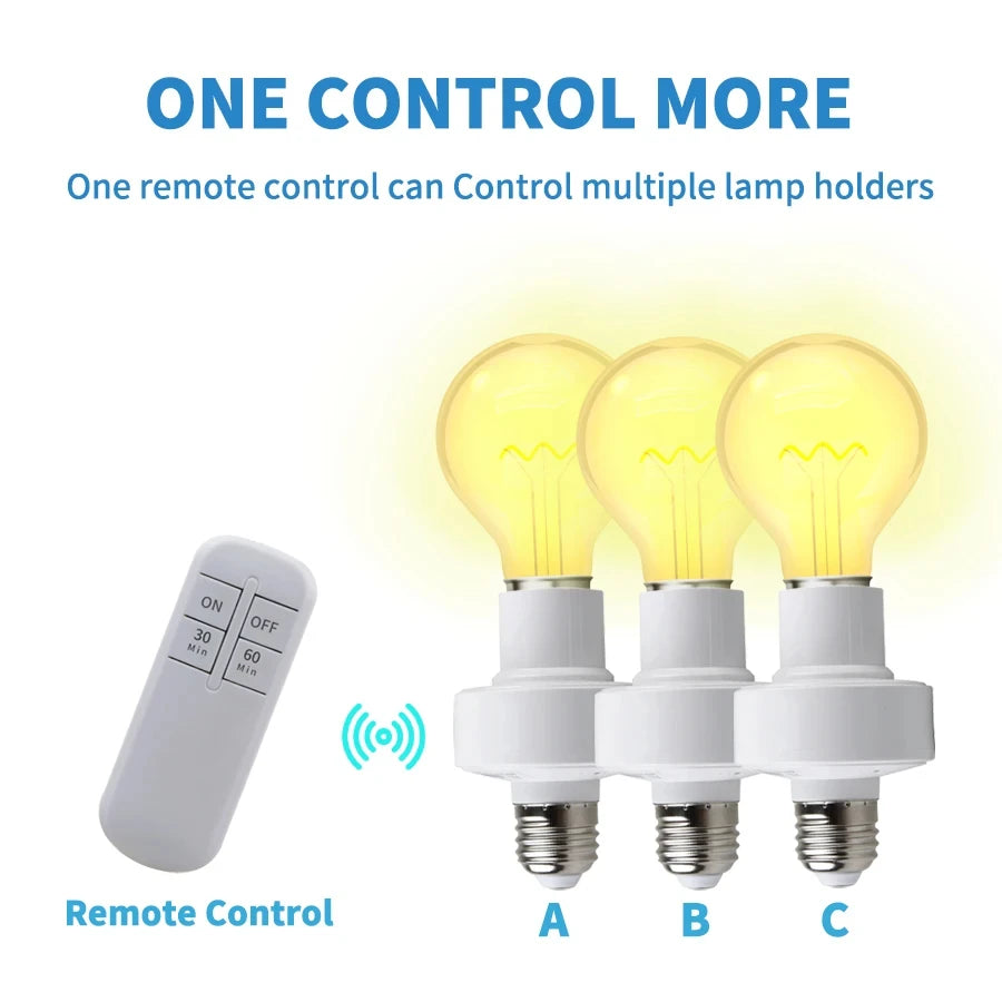 E27 Light Bulb Socket Lamp Bases With Smart Timer Switch Wireless Remote Control Lamp Holder for Pendant Lamp Ceiling Chandelier HIP