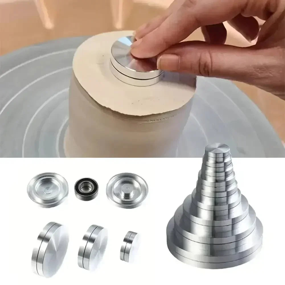 Ceramic Clay Pottery Throwing Trimming Spinner Tool Trim Stabilizer 30mm-50mm Mini Pottery Wheel Metal Bearing Rotary Disc HIP