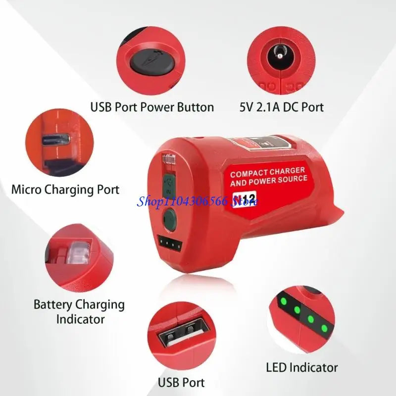 12V USB Power Adapter for N12 Battery – Portable Charger Battery Charging Adapter HIP
