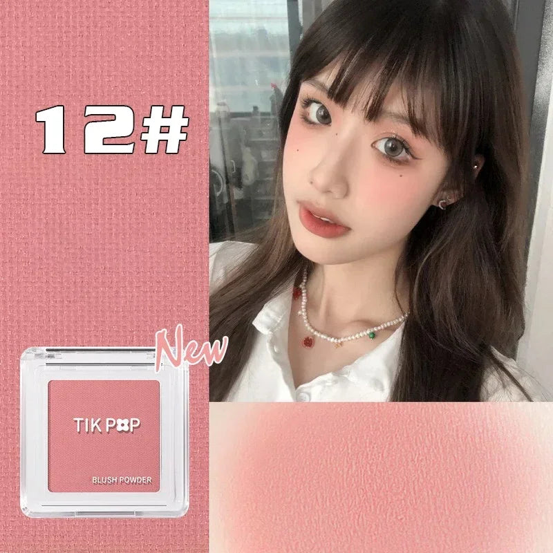 Blush Blueberry Palette Face Mineral Pigment Cheek Blusher Powder Cosmetic Natural Contour Shimmer Highlight Cream Palette HIP 12Matte Dry Rose