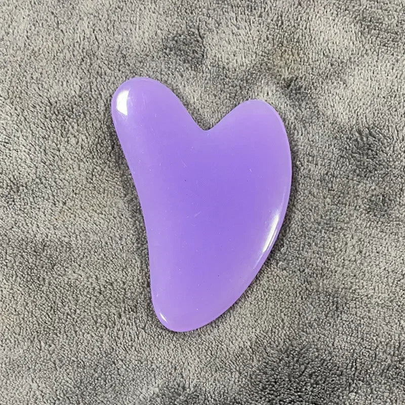 Rose Quartz Resin Gua Sha Face Sculpting Massage Tool Gua Sha Massage Tool HIP C734-Purple 1pcs