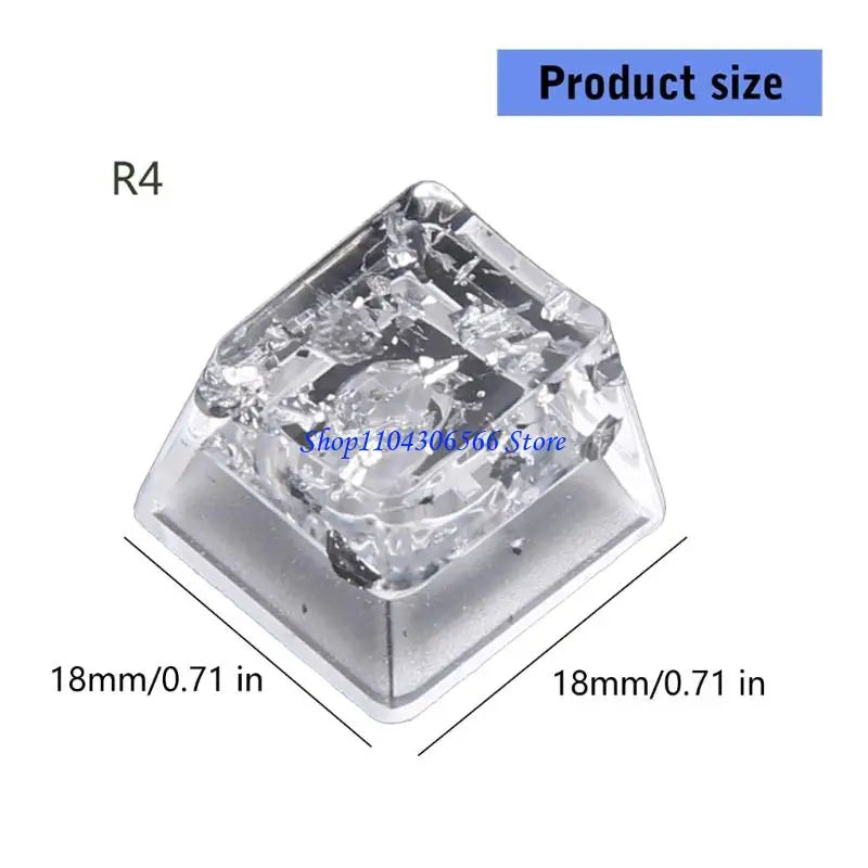 Resin OEM R4 Keycap – Silver Foil Clear Mechanical Keyboard Artisan Keycap HIP