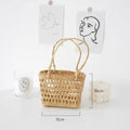 Handmade Straw Woven Basket with Handle – Multi-Use Woven Storage Basket HIP Style C
