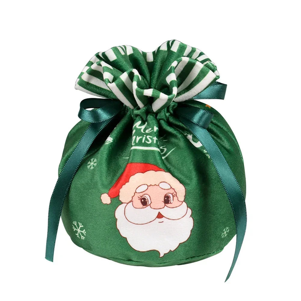 Christmas Eve Gift Holders Candy Pouch Cartoon Drawstring Christmas Apple Gift Bag Safe Fruit Storage Sack Holiday Decoration HIP E 14.5 x 16cm