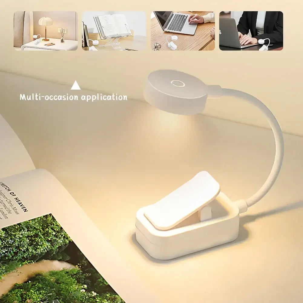Mini Clip Book Lamp LED Table Lamp Eye Protection 3 Colors Battery Powered USB Night Light Portable Bedside Student Reading Lamp HIP