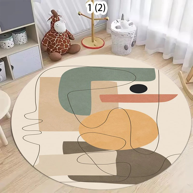 Modern Round Rug – Soft, Anti-Slip & Washable Floor Mat Round Area Rug HIP