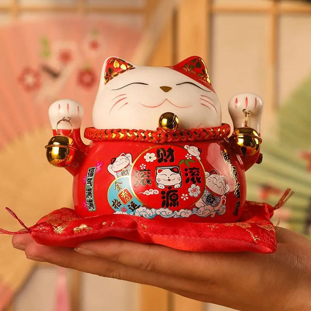 4.5" Lucky Cat Ceramic Piggy Bank – Home & Desk Décor Ceramic Desk Ornament HIP