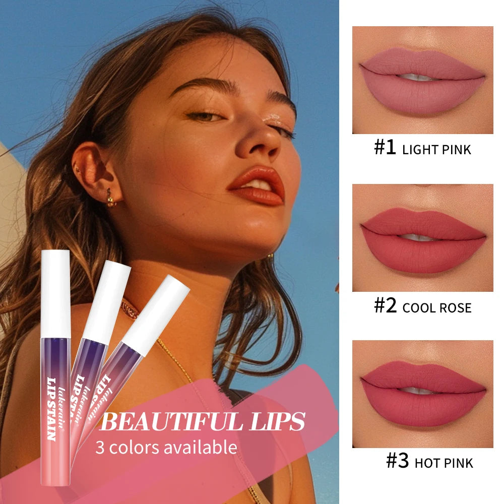 Waterproof Peel Off Lip Stain Long Lasting Pink Lip Tint Transfer Proof Non-stick Cup 3 Colors Lip Stain Women's Cosmetics HIP