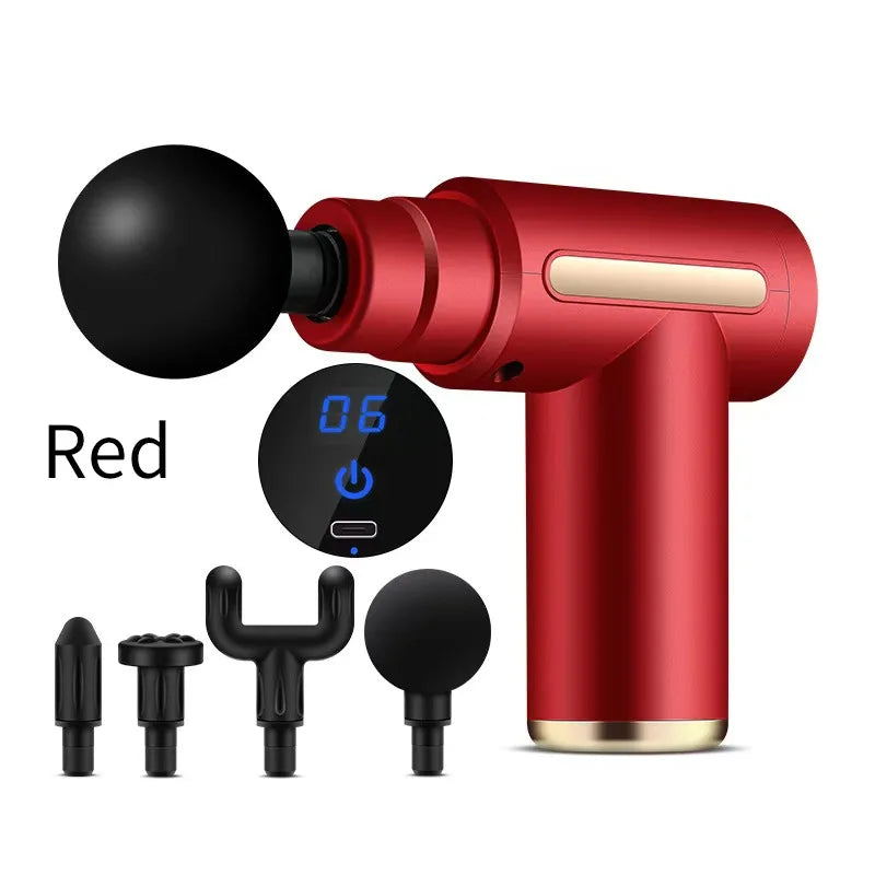 Mini Wireless Massage Gun – Handheld Vibration Massager Handheld Massage Gun HIP Red