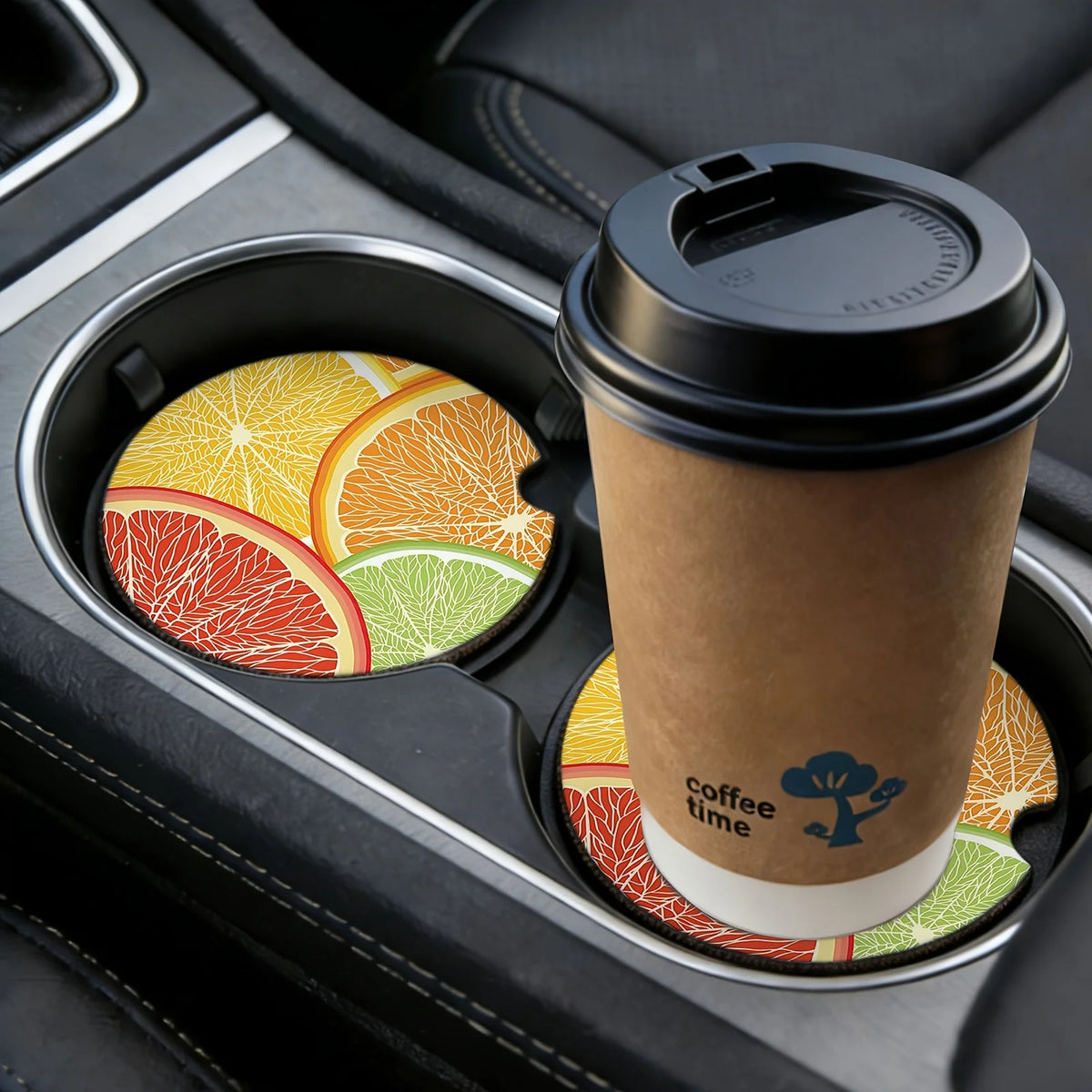 2-Pack Car Cup Holder Non-Slip Mats – Beverage Coasters Car Cup Holder Mat HIP