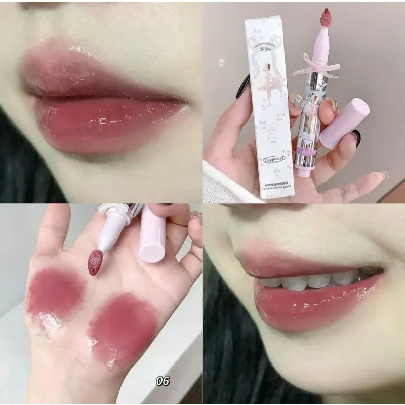 Mini 10 Colors Liquid Lip Gloss Waterproof Non-stick 24 Hours Long Lasting Velvet Matte Lipstick Lip Gloss Cosmetic Makeup Care HIP 06-1pcs