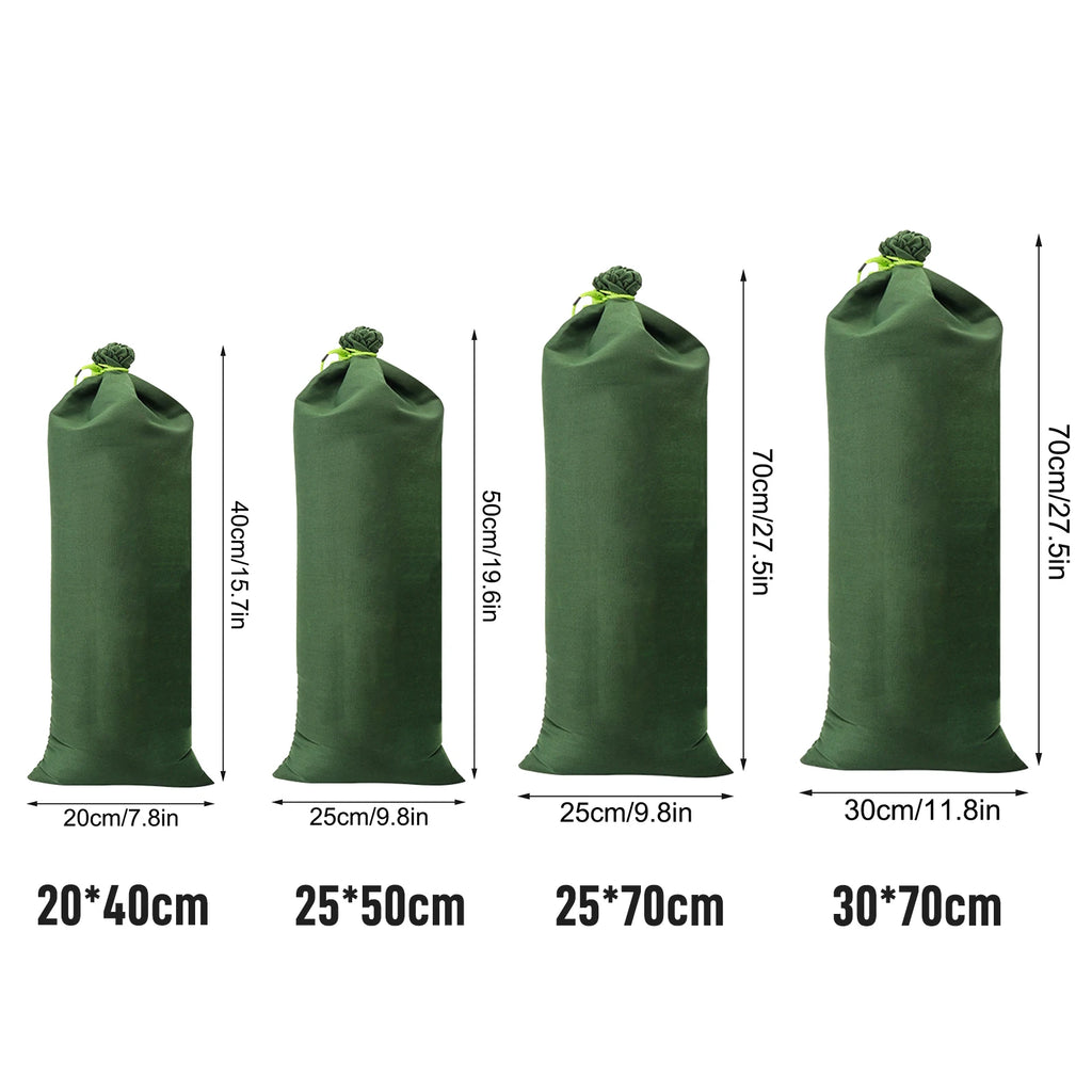 Flood Prevention Sandbag Green Reusable Flood Water Barrier Sand Bag with Drawstring for House Doors HIP
