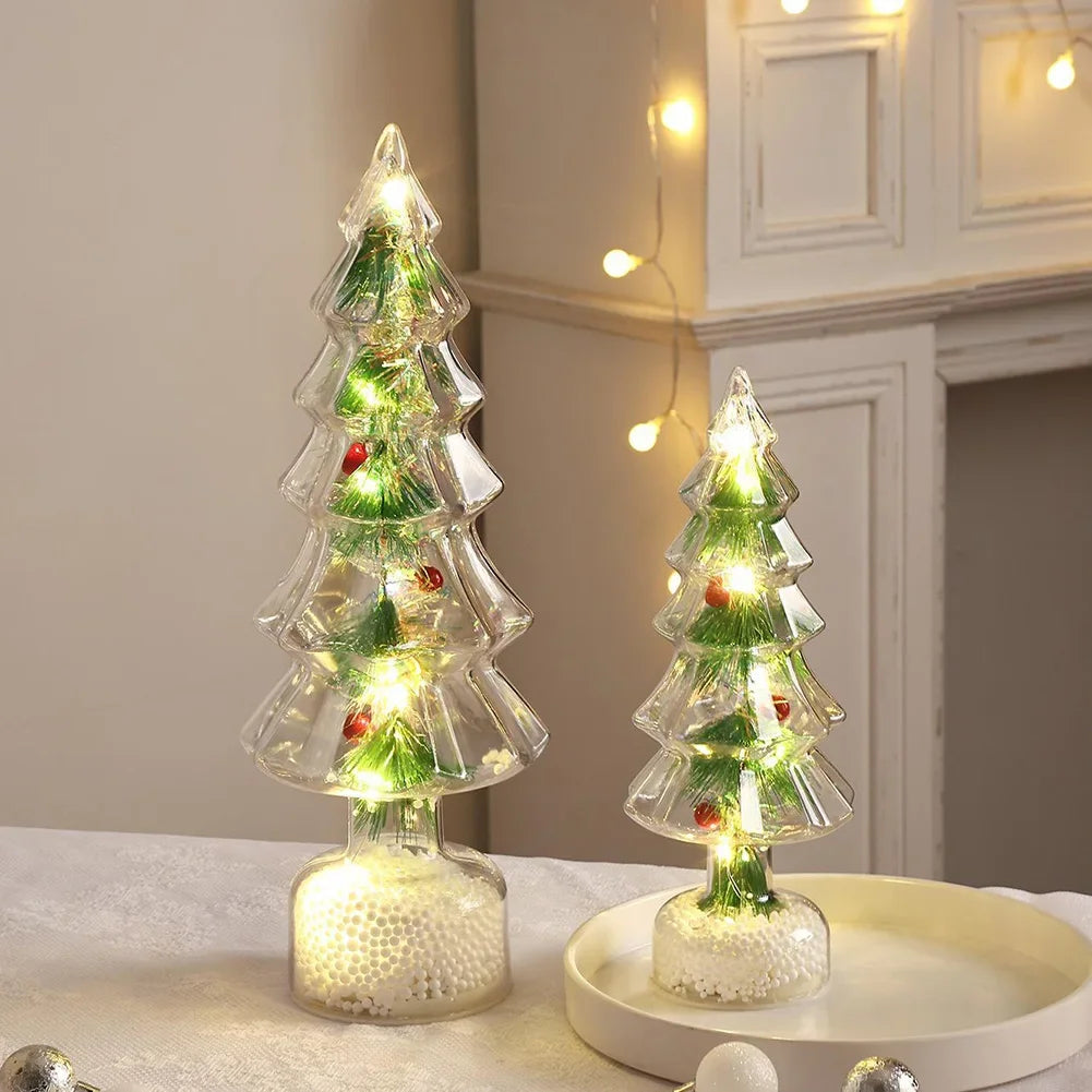 Realistic Pine Needles LED Tabletop Christmas Tree Night Light Holiday Home Bedroom Decor Gift for Family Christmas Lights HIP